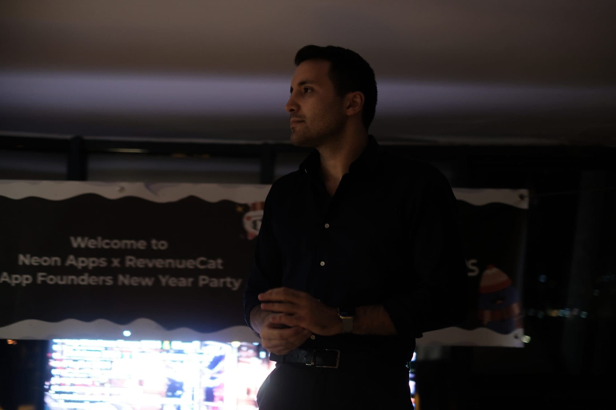 Tyler Blackford at the Neon Apps and RevenueCat App Founders New Year Party in the Istanbul office, December 2025